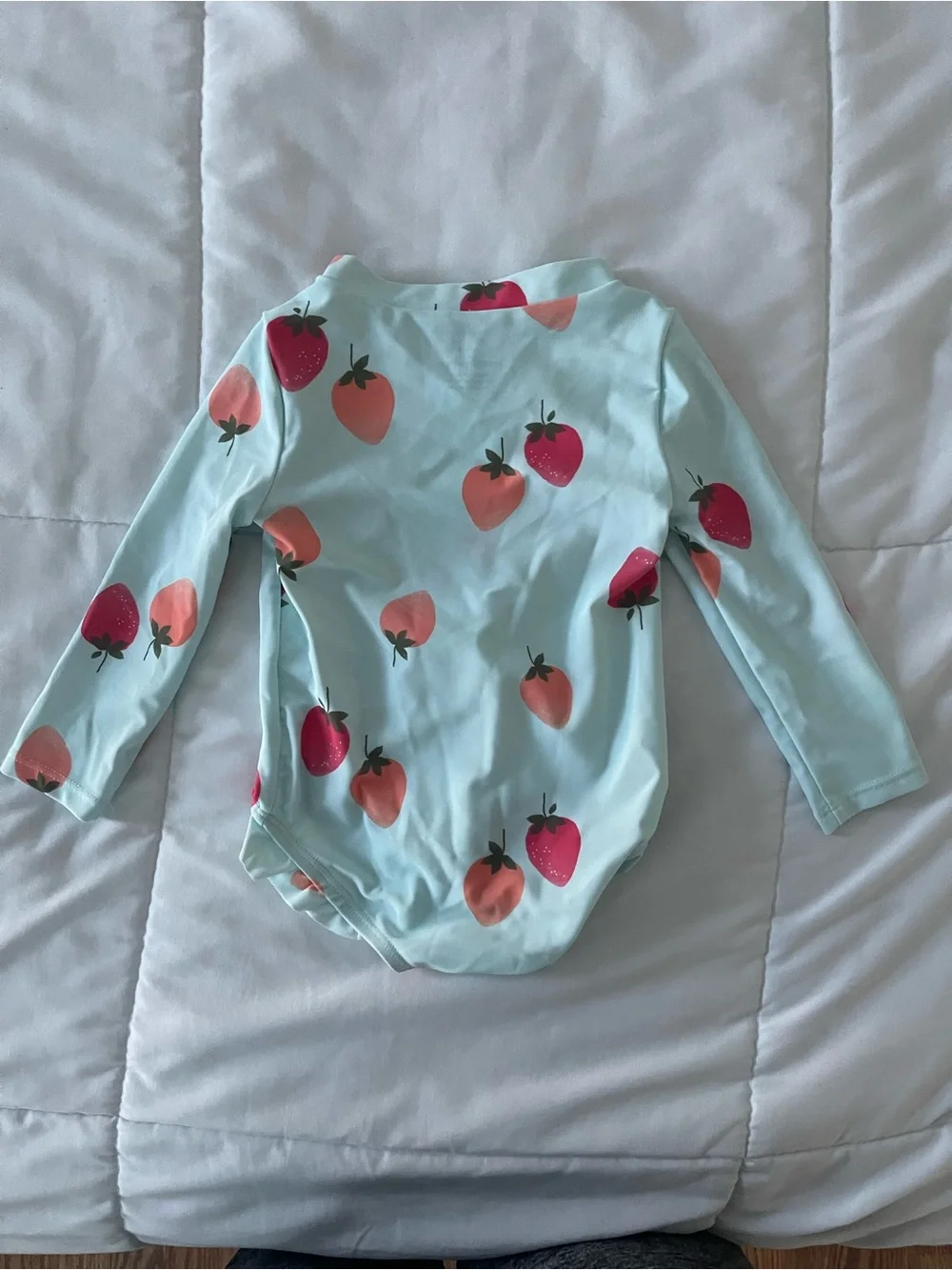 Simple Joys Carter's Baby Swimsuit 6-9M Strawberry Rash Guard Long Sleeve Blue